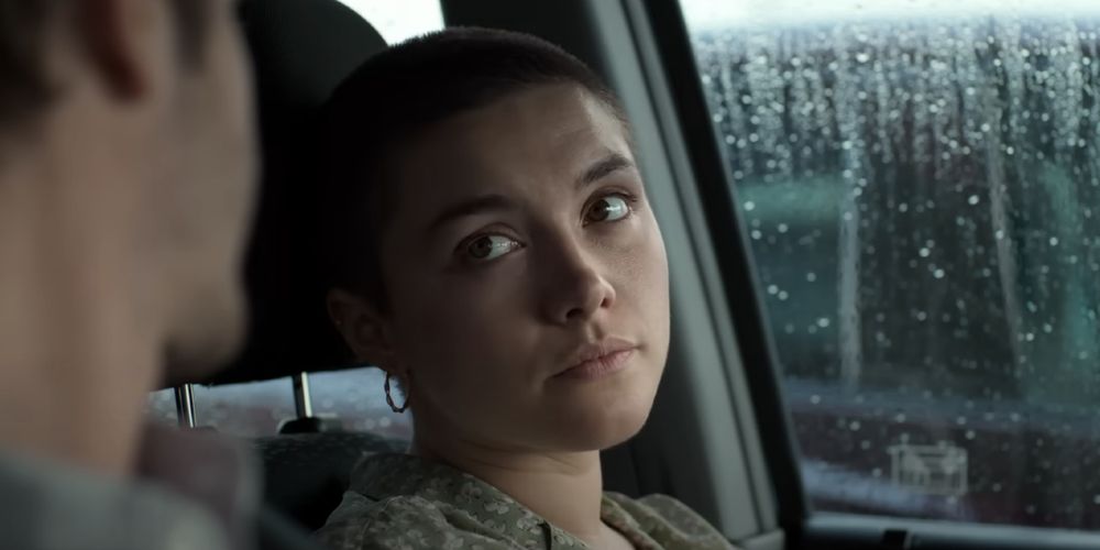 florence pugh we live time testa rasata